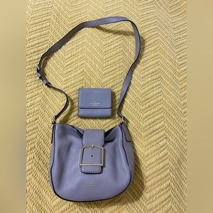 Kate Spade Gray Crossbody Purse with Matching Wallet